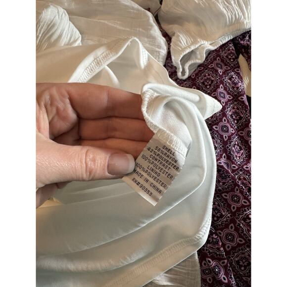 Fairy J Gee Embroidered Crochet Dress Women White Boho Peasant Cottage 1X Plus - Picture 4 of 8